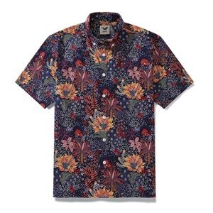 Yiume button down short sleeve shirt in Quirky Plants print